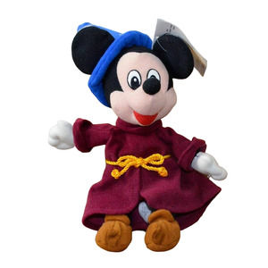Mickey Mouse Fantasia Sorcerer Disney Store Mini Bean Bag Beanie Plush Doll 11"